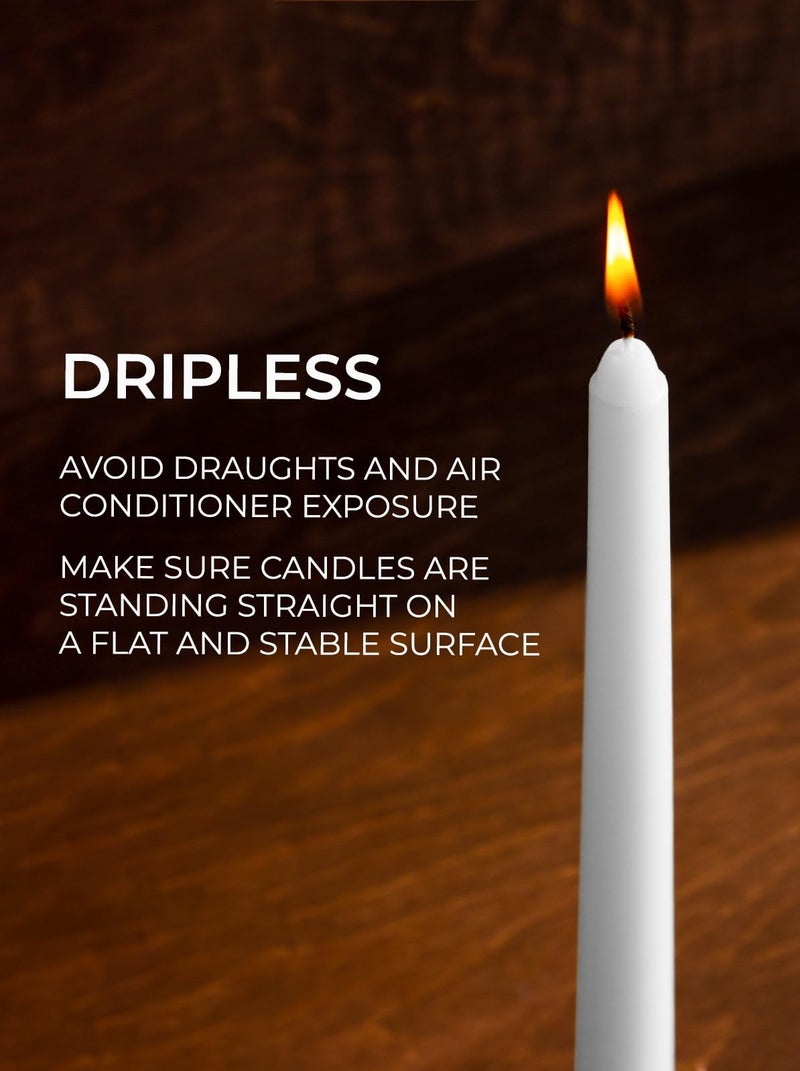 CANDWAX 12 inch White Taper Candles - Set of 12 Candle Sticks Ideal for Christmas Decorations - Dripless Smokeless Long Burning Unscented White Candlesticks - Tapered Christmas Candles for Home Decor - Image 3